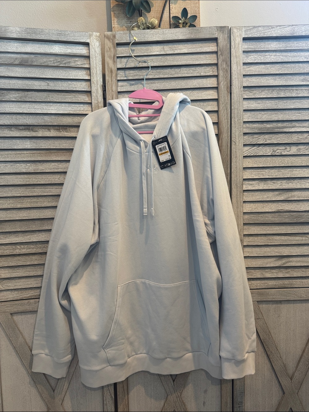 Under Armour Light Gray Oversized Hoodie with Kangaroo Pocket